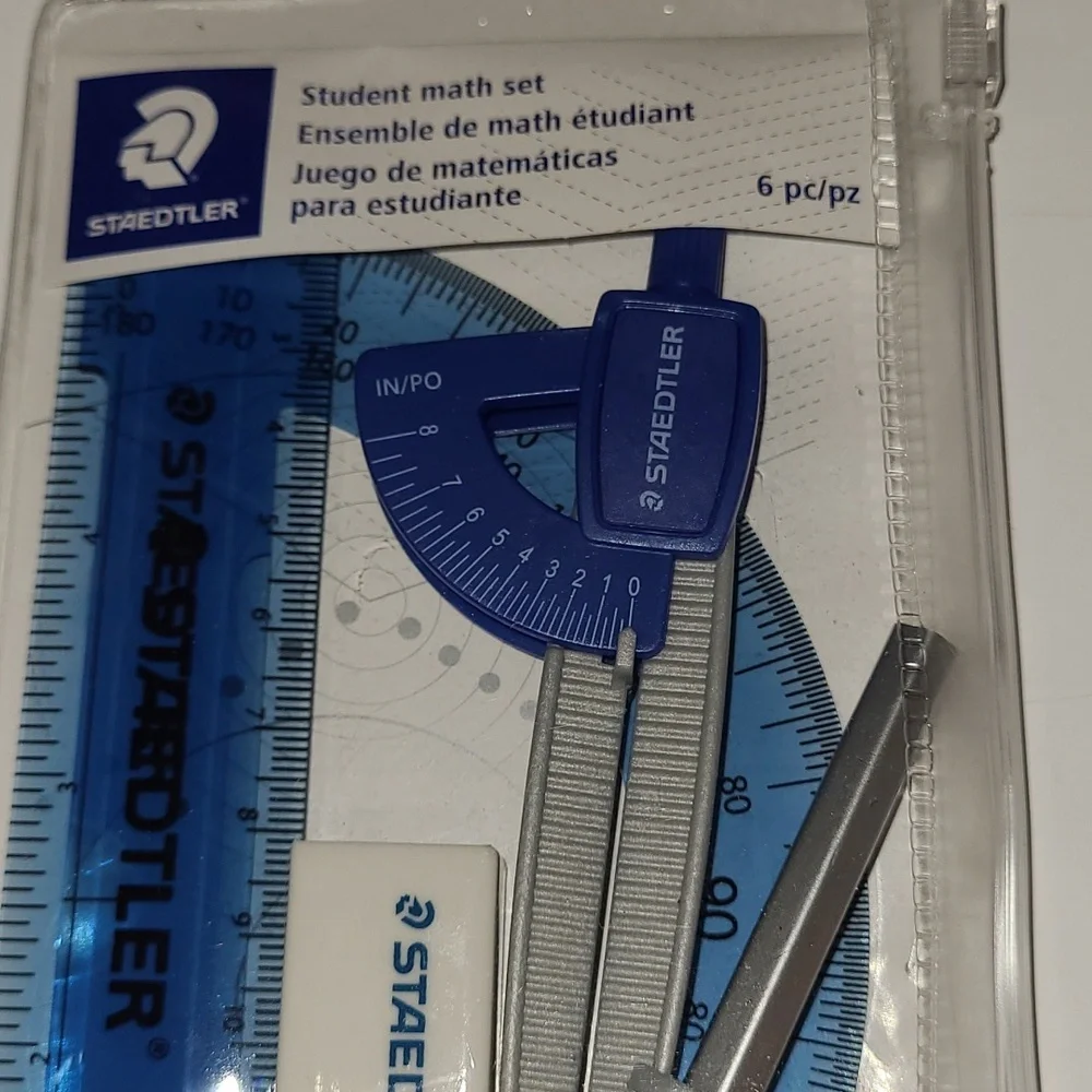 Student Math Set - Protractor, Pencil Compass, Ruler, etc. - Picture 4 of 5